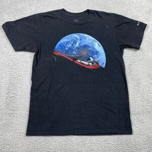 SpaceX Falcon Heavy Starman T-Shirt Mens Medium Black Tesla Roadster 02.06.18